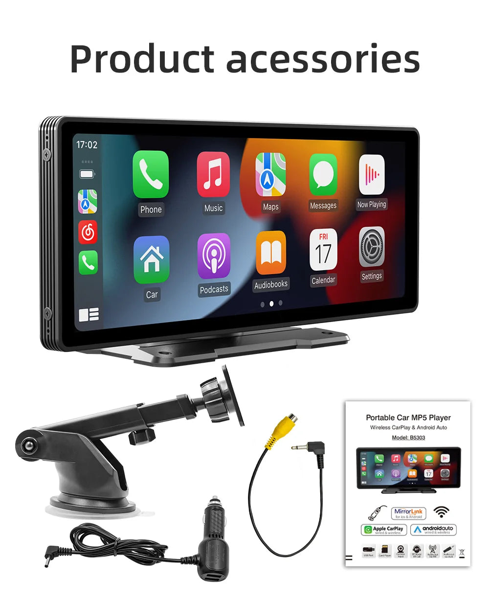 Uniwersalny 10,26” ekran Carplay – radio multimedialne