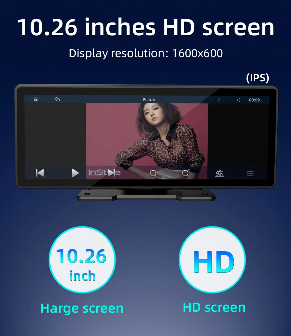 Uniwersalny 10,26” ekran Carplay – radio multimedialne