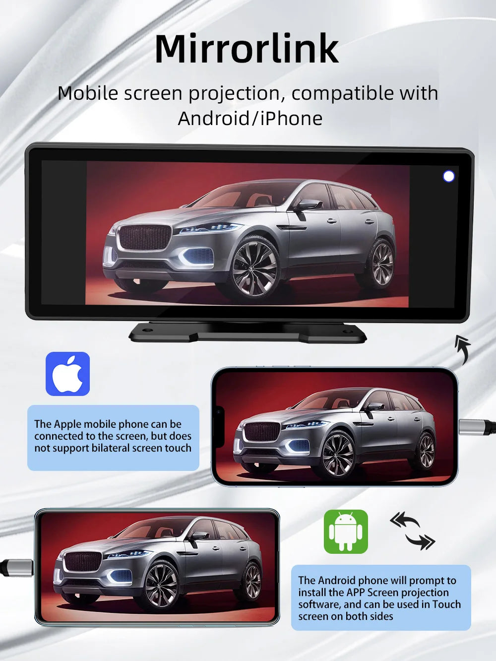 Uniwersalny 10,26” ekran Carplay – radio multimedialne